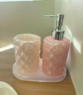 conjunto de baño - jabonera y vaso para cepillo - resina epoxi - fabricado a mano - pydecoracion.com