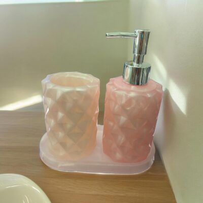 conjunto de baño - jabonera y vaso para cepillo - resina epoxi - fabricado a mano - pydecoracion.com